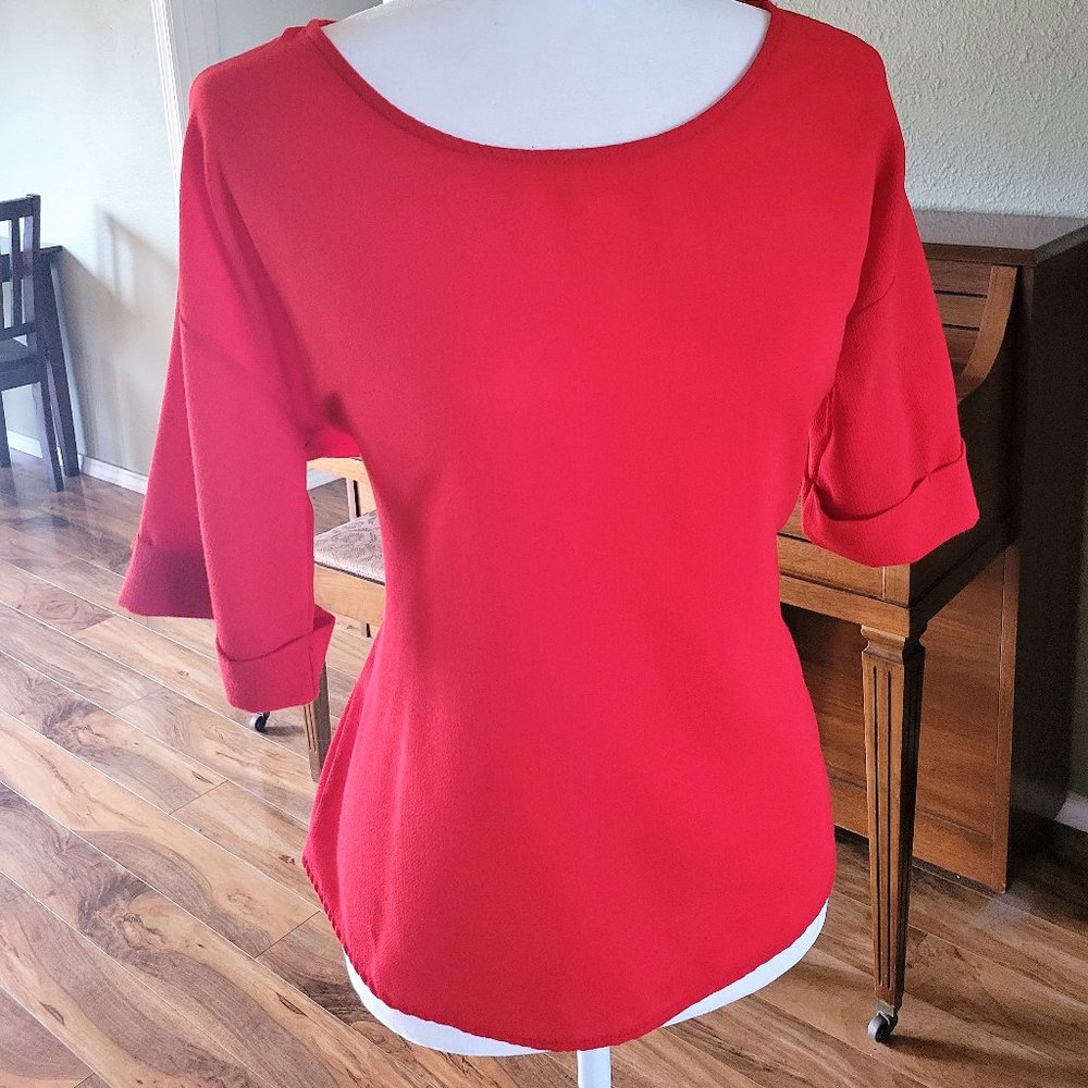 WEST KEI Julianne Tie Cuffed Sleeve Blouse